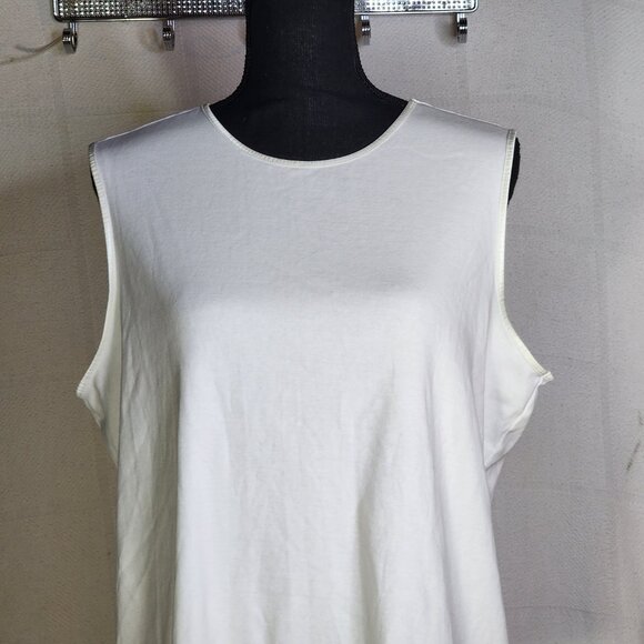 2pk CJ Banks White Cotton Satin Trim Sleeveless Camisole Tank Layering Top Sz 1X - Picture 3 of 16